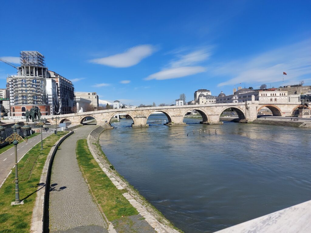 Stone Bridge, over the river Vardar, North Macedonia