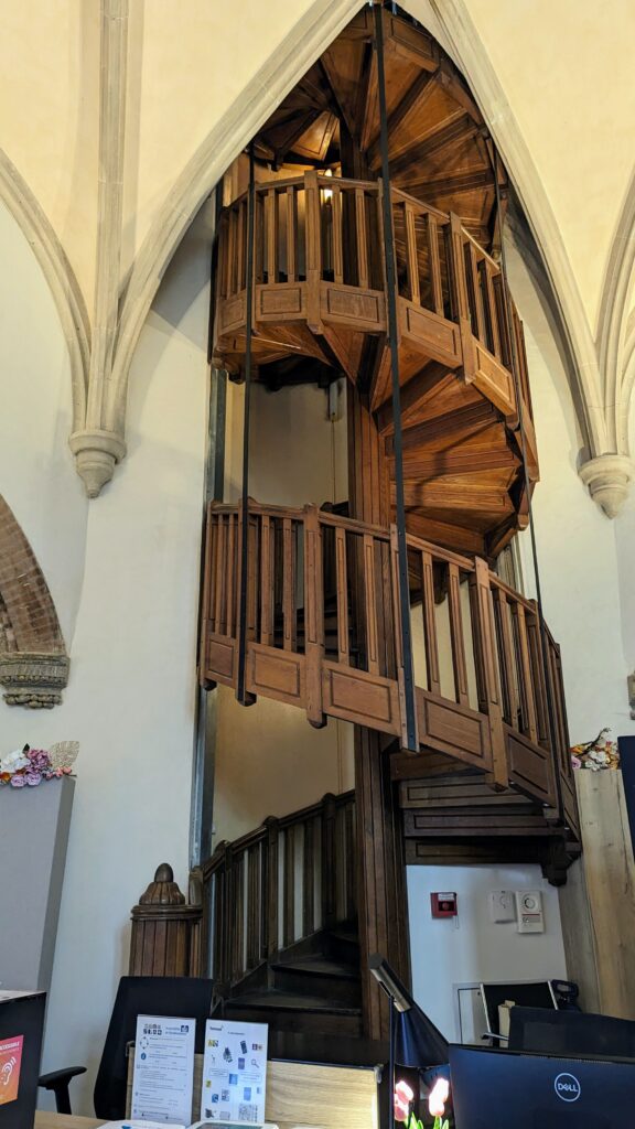 tourist information office in toulouse with spiral staircase inside fairy tale tower