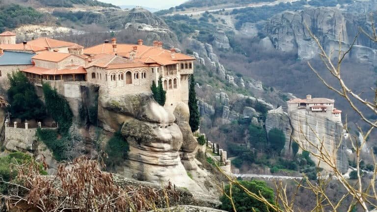 monastery of varlaam a stop in Meteora when travelling from Thessaloniki to Athens, Greece
